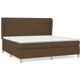  Krevet s oprugama i madracem tamnosmeđi 200x200 cm od tkanine | shoptok.hr