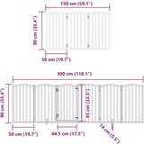 vidaXL Vrata za pse s vratašcima 9 panela sklopiva 450 cm drvo topole | shoptok.hr