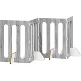 PREKLOPNA ogradica za kućne ljubimce 4 pcs Sivi Sonoma | Eponuda.com