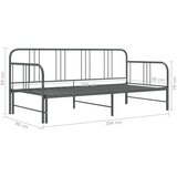 vidaXL Okvir za krevet na razvlačenje sivi metalni 90 x 200 cm | shoptok.hr