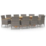  11-dijelni vrtni blagovaonski set s jastucima sivi | shoptok.hr
