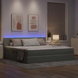  LED krevet za pohranu s madracem Svjetlosiva 200 x 200 cm | shoptok.hr