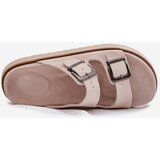 D.Franklin Ladies Suede Slippers With Buckles Beige | shoptok.hr