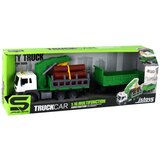 Truck With Crane Friction Drive Sounds Green Wood 1:16 Slike