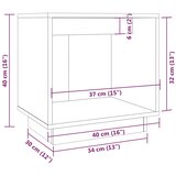  Noćni ormarić boja meda 40 x 30 x 40 cm od masivne borovine | shoptok.hr