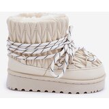 Boto FR1 Children's Snow Boots Insulated With Thick Fur Light Beige Nastira | Eponuda.ba