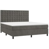  Box spring postelja z vzmetnico temno siva 180x200 cm žamet, (20789792) | Shoptok.si
