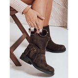 DStreet Botki damskie zamszowe brązowe | shoptok.hr