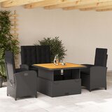vidaXL 4-dijelni vrtni blagovaonski set od poliratana s jastucima crni | shoptok.hr