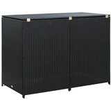 Poli Ukrasna Kutija od Poliratana za 2 Kante za Otpad Crna 148x80x111 cm | shoptok.hr