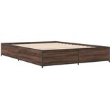  Okvir kreveta smeđi hrast 140x200cm konstruirano drvo i metal | shoptok.hr