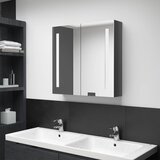 Maison Chic LED Kopalniška omarica - Kopalniški kabinet z ogledalom sijoče siva 62x14x60 cm, (21794823) | Shoptok.si