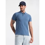 Ombre BASIC men's single color pique knit polo shirt - blue | Shoptok.si