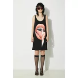 Fiorucci Pamučna haljina Mouth Print Tank Dress boja: crna, mini, oversize, W01FPDTA111CO01BK01