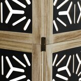Sobna pregrada s 3 panela smeđe-crna masivno drvo paulovnije | shoptok.hr