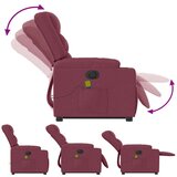  Električni masažni naslonjač na podizanje od tkanine boja vina | shoptok.hr
