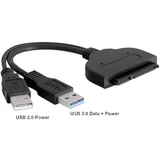trdi disk adapter [1x USB 3.2 gen. 1 vtič A (USB 3.0), moški konektor USB 2.0 tipa A - 1x kombiniran ženski konektor SATA, 15 + 7 polov] 0.2 m, (20410541)