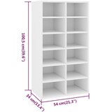  Stalak za cipele bijeli 54 x 34 x 100,5 cm konstruirano drvo | shoptok.hr