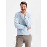 Ombre Men's mélange structured knit sweater - blue Cene