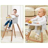 Otroška soba > Malčki > Otroški stolčki Otroški stolček 2 v 1 iz lesa, nastavljiv, dim. 57 x 57 x 83 cm (krem ​​bela + naravna) | Shoptok.si