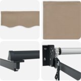 vidaXL Samodejna retraktibilna tenda Bež 450x300 cm, Material za zamenjavo tende 4,5x3 m Bež | Shoptok.si