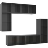 Furnova Komplet TV omaric 4-delni visok sijaj siva iverna plošča, (21924769) | Shoptok.si