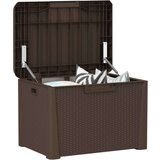  Škatla za shranjevanje z blazino rjava 125 L PP | Shoptok.si