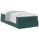vidaXL Otomanski posteljni okvir z vzmetnico zelen 90x200 cm žamet Cene