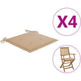 vidaXL Jastuci za vrtne stolice 4 kom bež 40 x 40 x 3 cm od tkanine | shoptok.hr