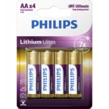 Philips Baterija Lithium Ultra AA-LR6, 4 kosi