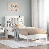 vidaXL Knjižna postelja brez vzmetnice bela 75x190 cm trdna borovina | Shoptok.si