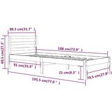  Za krevet od borovine 75 x 190 cm 2FT6 jednokrevetni | shoptok.hr