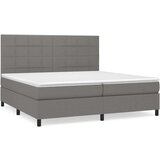  Box spring postelja z vzmetnico temno siva 200x200 cm blago, (20761288) | Shoptok.si