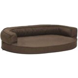 vidaXL ergonomski madrac za pse 75 x 53 cm izgled platna smeđi | shoptok.hr