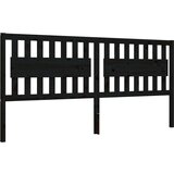  Za krevet s uzglavljem crni 200 x 200 cm od masivnog drva | shoptok.hr