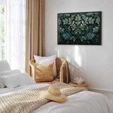  Slika - Dark Green Victorian Leaves: Botanical Carved Composition 90x60 U crnom drvenom okviru | shoptok.hr