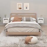 vidaXL Stenske nočne omarice 2 kosa visok sijaj bele 50x36x40 cm Cene
