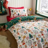 Belle & Boo Zelena enojna bombažna otroška posteljnina 135x200 cm Christmas Fairground – | Shoptok.si