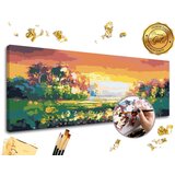 Slikanje po brojevima premium gold - pastelni pejzaž (set za slikanje po)