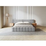 Micadoni Home Svetlo siva oblazinjena zakonska postelja s prostorom za shranjevanje z letvenim dnom 160x200 cm Mamaia – | Shoptok.si