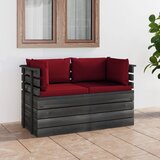 The Living Store Vrtni kavč dvosed iz palet z blazinami trdna borovina - Kavč Iz Palet, (21473878) | Shoptok.si