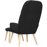  Stolica za opuštanje s tabureom od tkanine crna | shoptok.hr