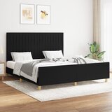 Maison Chic Posteljni okvir - Dvoposteljna postelja - Zakonska postelja brez vzmetnice črn 160x200 cm blago-J3767, (21765802) | Shoptok.si