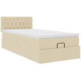  Otomanski krevet s madracem krem 90x200 cm tkanine | shoptok.hr