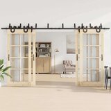  Komplet opreme za drsna vrata 400 cm jeklo črne barve, (22046733) | Shoptok.si