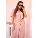 Kesi Włoski Dress with a decorative belt dark powdered pink | shoptok.hr