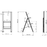 Wenko Črna aluminijasta nedrseča zložljiva lestev Wenko Stepladder II. | Shoptok.si