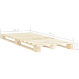  Okvir za krevet od paleta od masivne borovine 120 x 200 cm | shoptok.hr