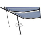 vidaXL ročno zložljiva tenda z led lučkami 500x300 cm modra in bela | Shoptok.si