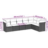  7-dijelni set vrtnih sofa od poliratana s jastucima crni | shoptok.hr